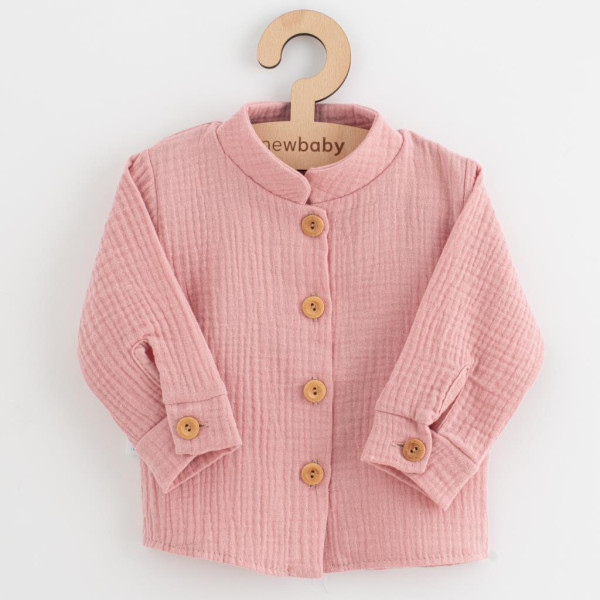 Kojenecká mušelínová košile New Baby Soft dress růžová 62 (3-6m)
