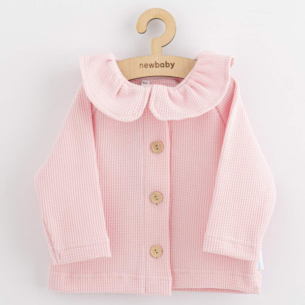 Kojenecký kabátek na knoflíky New Baby Luxury clothing Laura růžový 56 (0-3m)
