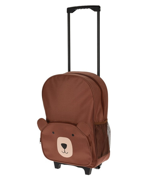 Dětský kufr na kolečkách BEAR 29 x 40 cm hnědá