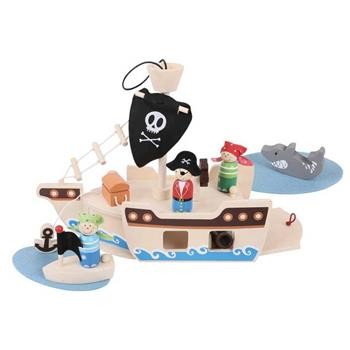 Hračka Bigjigs Toys Pirátská loď s piráty