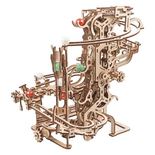 Hračka Ugears 3D dřevěné mechanické puzzle Kuličková dráha řetězová