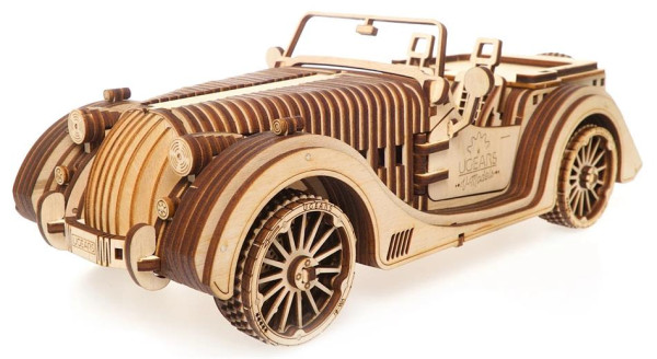 Hračka Ugears 3D dřevěné mechanické puzzle VM-01 Auto (roadster)