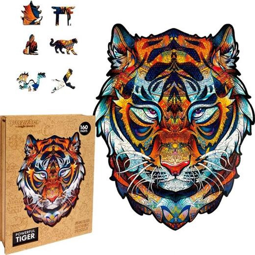 Puzzle dřevěné, barevné - Mocný Tygr