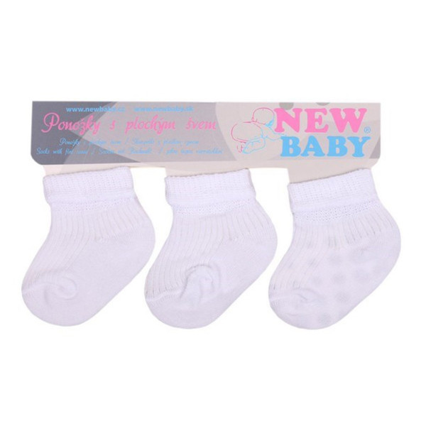 Kojenecké pruhované ponožky New Baby bílé - 3ks 62 (3-6m)