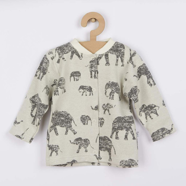 Kojenecký kabátek Baby Service Sloni šedý 62 (3-6m)