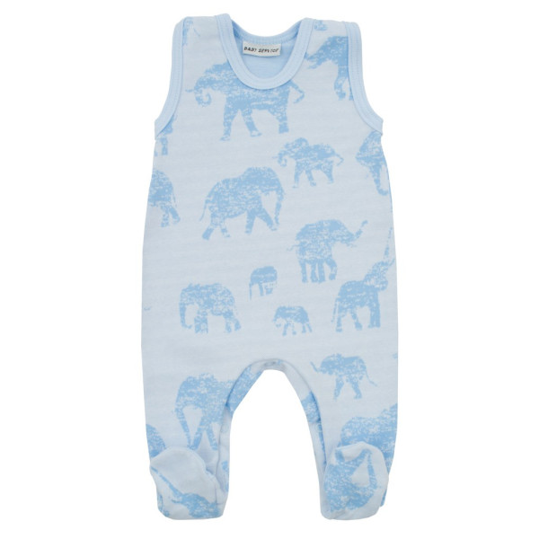 Zimní kojenecké dupačky Baby Service Sloni modré 68 (4-6m)